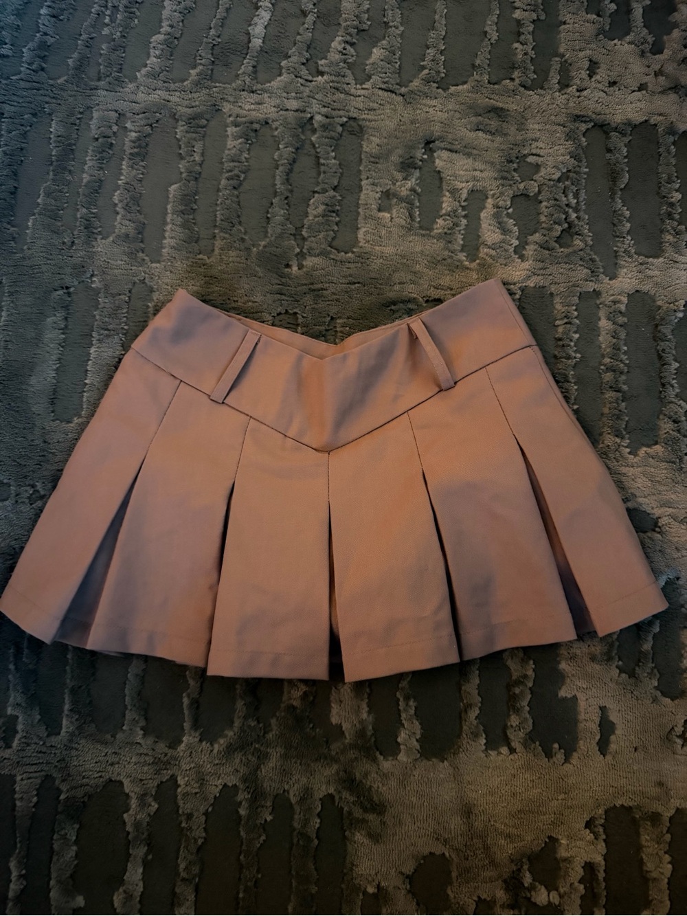 Pleated Mini Skirt in Mauve Pink